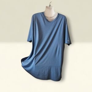 RB3 Athletic Shirt Blue Stripped Dark Blue On Sides Quick Dri XXL